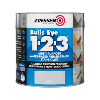 Zinsser Bulls Eye 1-2-3 Primer Sealer 2.5L Grey