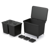 Prosperplast Systema Waste Bin 10L+10L+23L Black