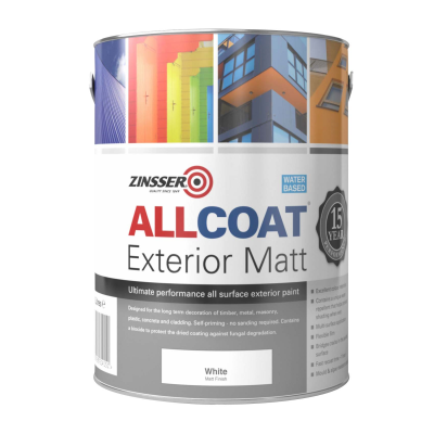Zinsser AllCoat Exterior Water Based Matt 5L Black
